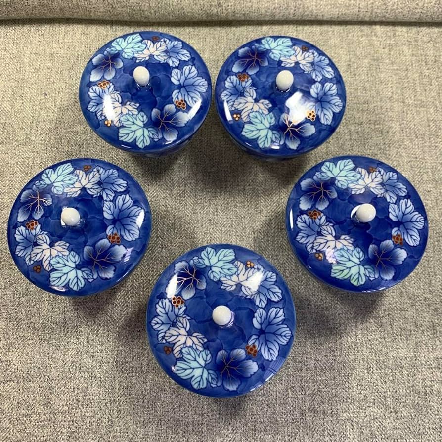 深川製磁赤絵ブドー茶器揃ルリ釉角茶托急須湯呑茶托茶道具